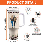 Custom Name Mother Daughter Gifts - Personalized 40 Oz Tumbler With Handle