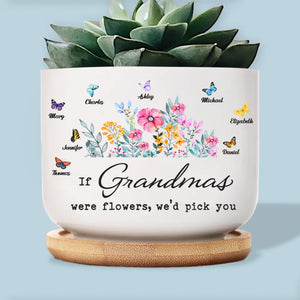 Un jardin d'amour pousse dans le cœur d'une grand-mère - Pot de fleurs en céramique personnalisé pour la décoration intérieure de la famille - Cadeau pour maman, grand-mère