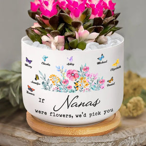 Un jardin d'amour pousse dans le cœur d'une grand-mère - Pot de fleurs en céramique personnalisé pour la décoration intérieure de la famille - Cadeau pour maman, grand-mère