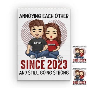 Annoying Each Other Still Going Strong - Couple Personalized Custom Vertical Rectangle Shaped Building Brick Blocks - Gift For Husband Wife, Anniversary