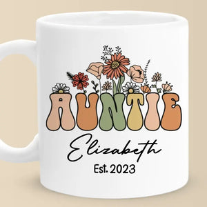 Love Being Called Auntie - Family Personalized Custom Mug - Gift For Family Members