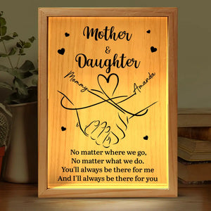 Side By Side Hand In Hand - Family Personalized Custom Frame Light Box - Mother's Day, Gift For Mom