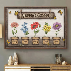 Mom Knows A Lot But Grandma Knows Everything - Family Personalized Custom Horizontal Poster - Mother's Day, Gift For Grandma
