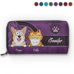 Our Fur Mom Brings Us Everywhere - Dog & Cat Personalized Custom Leather Long Wallet - Gift For Pet Owners, Pet Lovers
