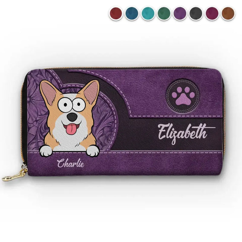 Our Fur Mom Brings Us Everywhere - Dog & Cat Personalized Custom Leather Long Wallet - Gift For Pet Owners, Pet Lovers