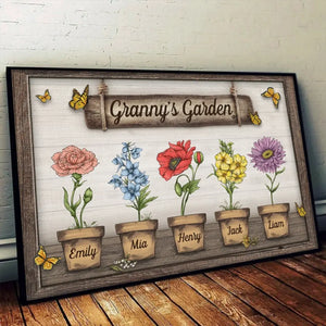 Mom Knows A Lot But Grandma Knows Everything - Family Personalized Custom Horizontal Poster - Mother's Day, Gift For Grandma