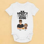 Daddy's Little Dude - Family Personalized Custom Baby Onesie - Baby Shower Gift, Gift For First Dad