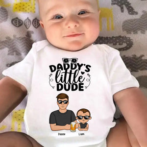 Daddy's Little Dude - Family Personalized Custom Baby Onesie - Baby Shower Gift, Gift For First Dad