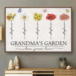 A Grandma Is Love That You Never Outgrow - Family Personalized Custom Horizontal Poster - Mother's Day, Gift For Grandma
