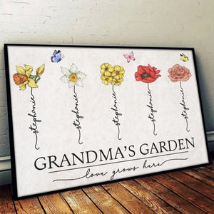A Grandma Is Love That You Never Outgrow - Family Personalized Custom Horizontal Poster - Mother's Day, Gift For Grandma