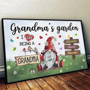 Love Being A Grandma - Family Personalized Custom Horizontal Poster - Mother's Day, Gift For Mom, Grandma