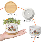 Custom Name Grandma Floral Gifts - Personalized Ceramic Plant Pot
