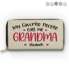My Favourite People Call Me Grandma - Family Personalized Custom Leather Long Wallet - Mother's Day, Gift For Mom, Grandma