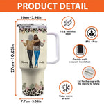 Sometimes You Forget You're Awesome - Family Personalized Custom 40 Oz Stainless Steel Tumbler With Handle - Gift For Daughter