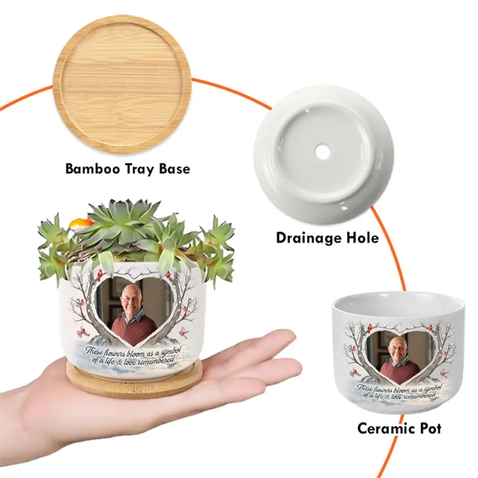 memorial plant pot Custom Photo Planted To Celebrate A Life Well Lived - Memorial Persona