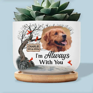 Custom Photo I'm Always With You - Memorial Personalized Custom Home Decor Ceramic Plant Pot - Sympathy Gift For Pet Owners, Pet Lovers