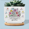 Flowers In Grandma's Garden - Family Personalized Custom 3D Inflated Effect Printed Home Decor Ceramic Plant Pot - House Warming Gift For Grandma