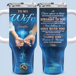 Custom Name Wife Love Gifts - Personalized 40 Oz Tumbler With Handle