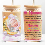 Custom Photo Our Adventures Are About To Start - Family Personalized Custom Glass Cup, Iced Coffee Cup - Mother's Day, Baby Shower Gift, Gift For New Moms