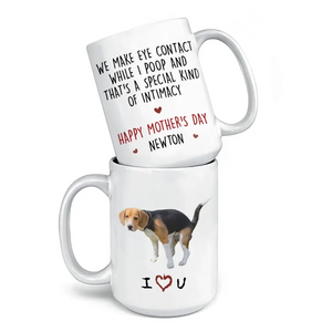 We Make Eye Contact - Dog & Cat Personalized Custom Mug - Mother's Day, Gift For Pet Owners, Pet Lovers