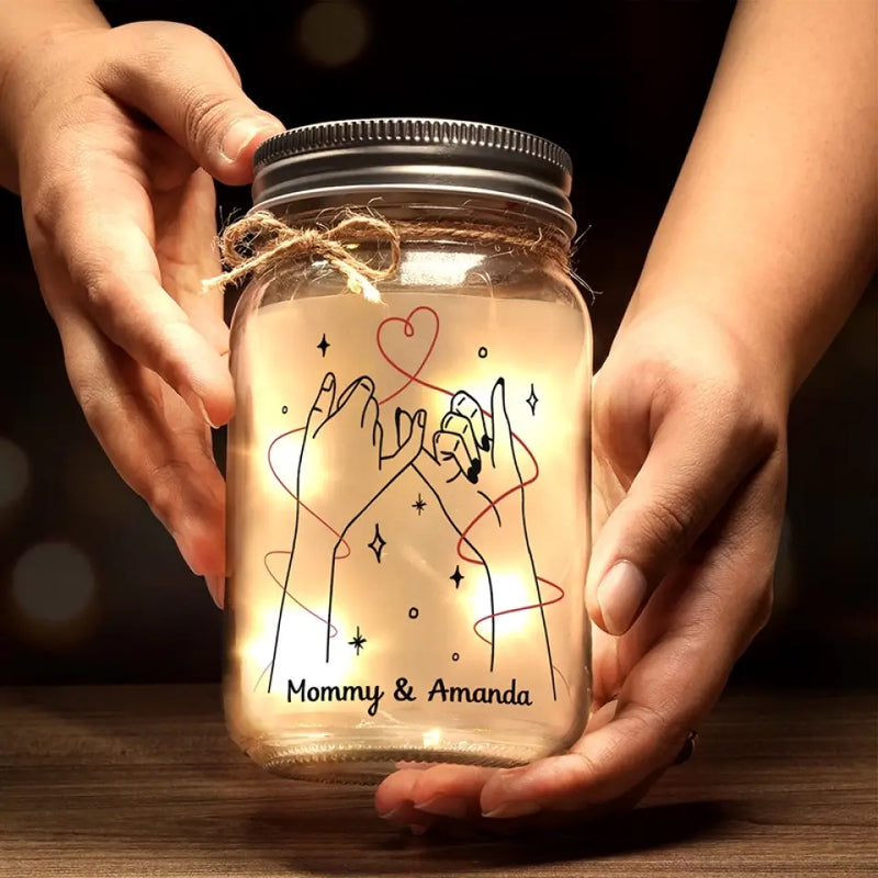 Thank You For Being The Light In My Life - Family Personalized Custom Mason Jar Light - Mother's Day, Gift For Mom, Grandma