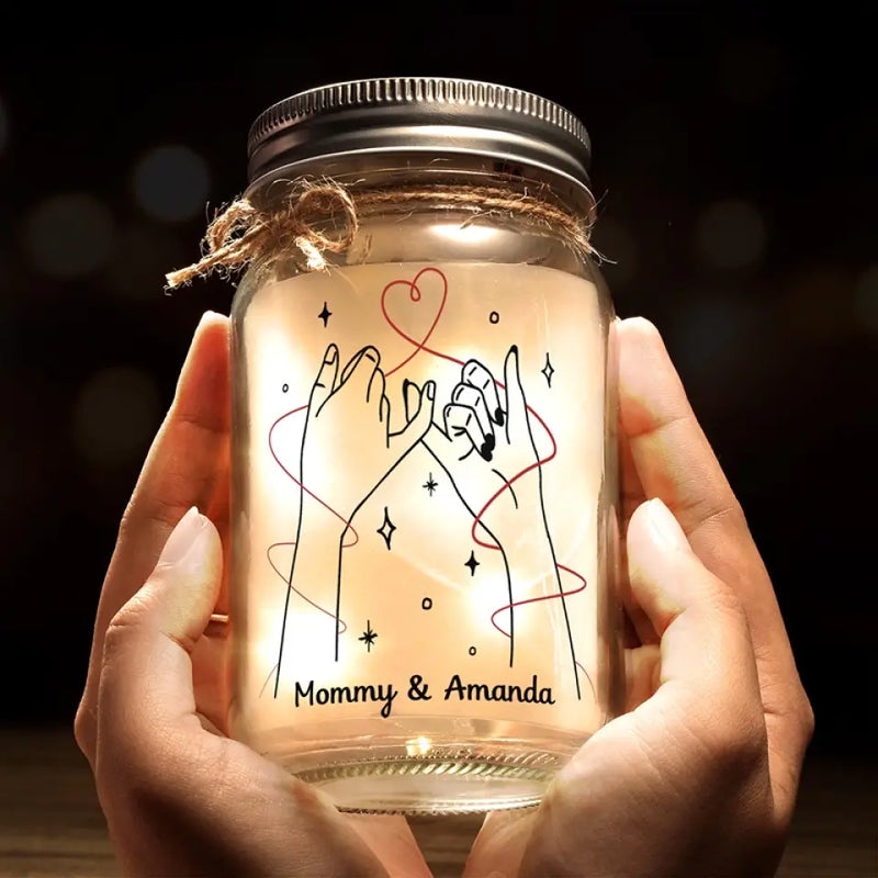 Thank You For Being The Light In My Life - Family Personalized Custom Mason Jar Light - Mother's Day, Gift For Mom, Grandma
