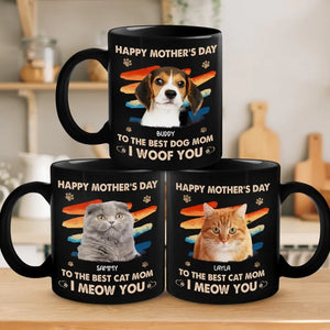 Custom Photo A Mother Must Think Twice - Dog & Cat Personalized Custom Black Mug - Mother's Day, Gift For Pet Owners, Pet Lovers