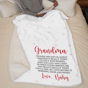 Wrap Yourself Up In My Love - Family Personalized Custom Blanket - Mother's Day, Gift For Mom, Grandma