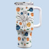 Mom Gave Us Love - Family Personalized Custom 3D Inflated Effect Printed 40 Oz Stainless Steel Tumbler With Handle - Mother's Day, Gift For Mom, Grandma