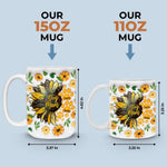 Custom Name Dog Mom Sunflower Gifts - Personalized Mugs
