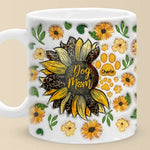 Custom Name Dog Mom Sunflower Gifts - Personalized Mugs