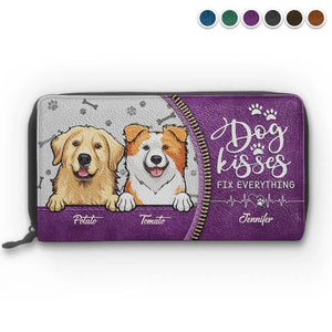 Dog Kisses Fix Everything - Dog & Cat Personalized Custom Clutch Purse - Gift For Pet Owners, Pet Lovers