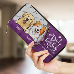 Dog Kisses Fix Everything - Dog & Cat Personalized Custom Clutch Purse - Gift For Pet Owners, Pet Lovers