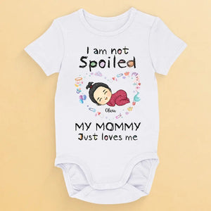 My Mommy Just Loves Me - Family Personalized Custom Baby Onesie - Mother's Day, Baby Shower Gift, Gift For First Mom