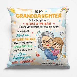 I'll Be Hugging You - Family Personalized Custom Pillow - Gift From Grandma