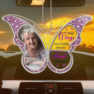 Custom Photo Always By Your Side - Memorial Personalized Custom Car Ornament - Acrylic Custom Shaped - Sympathy Gift For Family Members