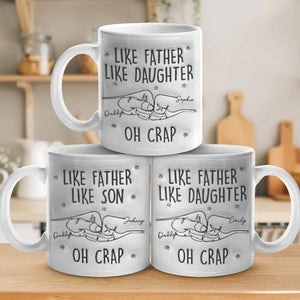 Like Father Like Daughter - Family Personalized Custom 3D Inflated Effect Printed Mug - Father's Day, Gift For Dad