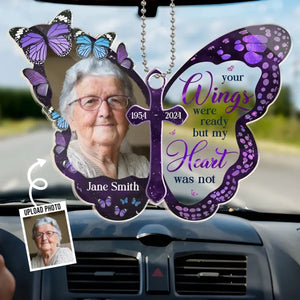 Custom Photo Your Heart Always By My Side - Memorial Personalized Custom Car Ornament - Acrylic Custom Shaped - Sympathy Gift For Family Members