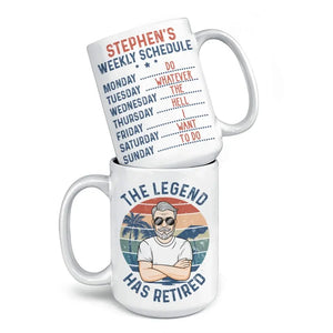 The Legend Has Retired - Personalized Custom Mug - Appreciation, Retirement Gift For Coworkers, Work Friends, Colleagues