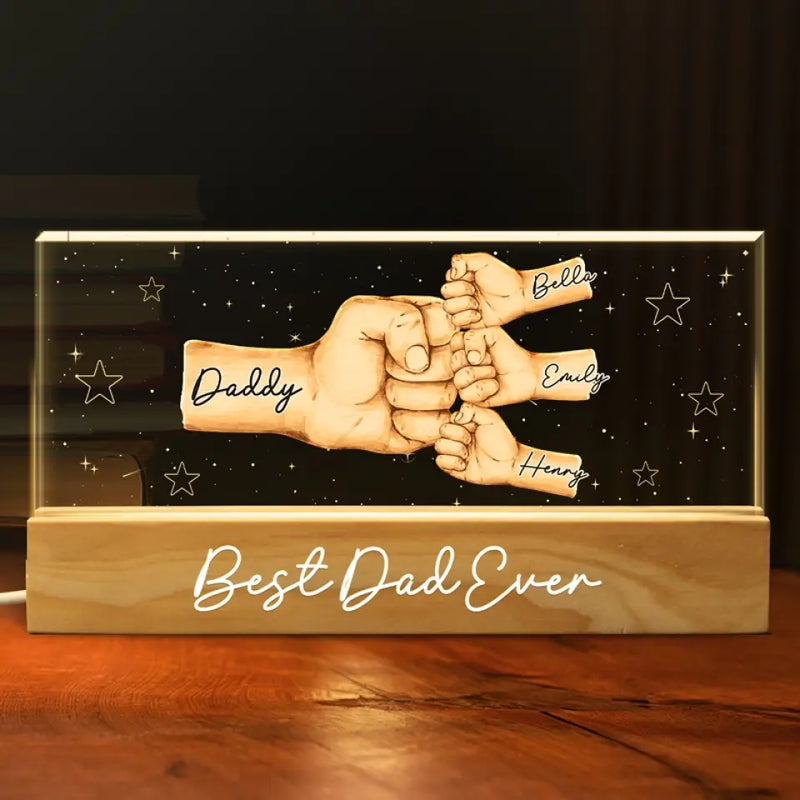 A Family Is An Earth Created By Love - Family Personalized Custom Acrylic Letters 3D LED Night Light - Father's Day, Gift For Dad, Grandpa