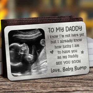 Custom Photo First Time Dad, Bring Along - Family Personalized Custom Aluminum Wallet Card - Father's Day, Birthday Gift For First Dad