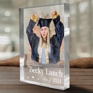 Custom Photo Happy Graduation - Family Personalized Custom Rectangle Shaped Acrylic Plaque - Graduation Gift For Siblings, Brothers, Sisters