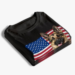 Custom Photo American Flag - Dog & Cat Personalized Custom Unisex T-shirt, Hoodie, Sweatshirt - Gift For Pet Owners, Pet Lovers