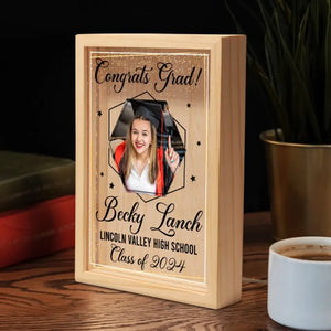 Custom Photo Congrats Grad - Family Personalized Custom Rectangle Shaped Acrylic Plaque - Graduation Gift For Siblings, Brothers, Sisters