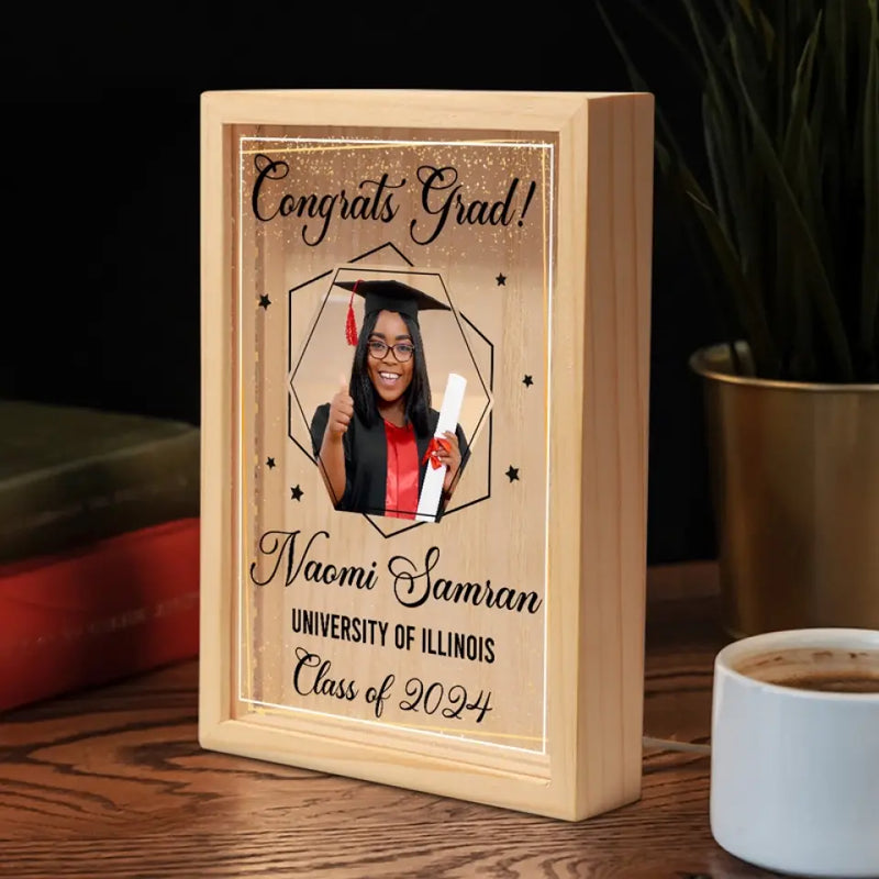 Custom Photo You Become What You Believe - Family Personalized Custom Frame Light Box - Graduation Gift For Siblings, Brothers, Sisters