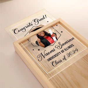 Photo personnalisée « Vous devenez ce que vous croyez » - Cadre photo personnalisé pour famille, boîte lumineuse - Cadeau de remise de diplôme pour frères et sœurs