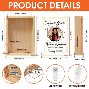 Photo personnalisée « Vous devenez ce que vous croyez » - Cadre photo personnalisé pour famille, boîte lumineuse - Cadeau de remise de diplôme pour frères et sœurs