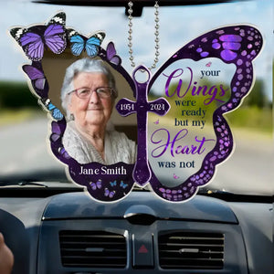 Custom Photo Your Heart Always By My Side - Memorial Personalized Custom Car Ornament - Acrylic Custom Shaped - Sympathy Gift For Family Members