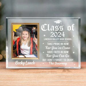 Custom Photo So Proud Of You, Happy Graduation - Family Personalized Custom Rectangle Shaped Acrylic Plaque - Gift for Graduates