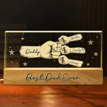 Custom Name Fist Bump Gifts for Dad - Personalized Acrylic Letters Night Light
